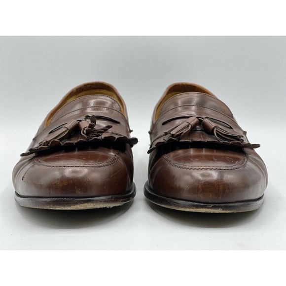 Mezlan Men's Size 10 M Santander Brown Tan Leather Slip-On Tassel Loafer Shoes - Picture 2 of 12